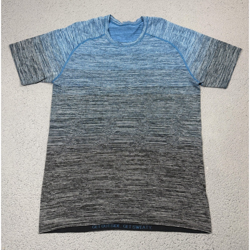 Lululemon Metal Vent Tech Shirt Mens Large Blue Short Sleeve Raglan Athletic